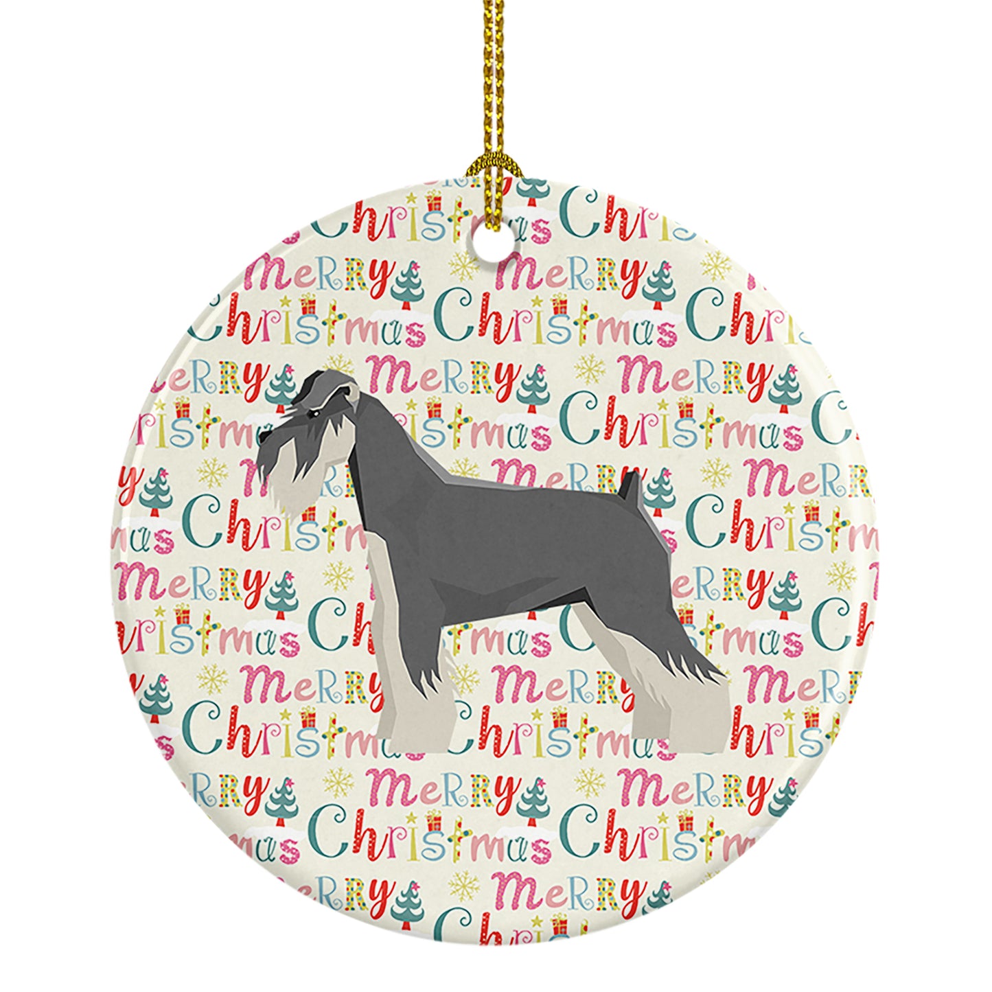 Buy this Schnauzer Merry Christmas Ceramic Ornament