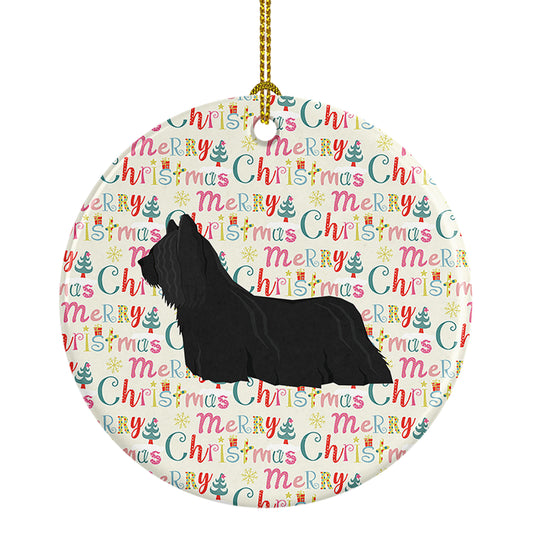 Buy this Skye Terrier Merry Christmas Ceramic Ornament