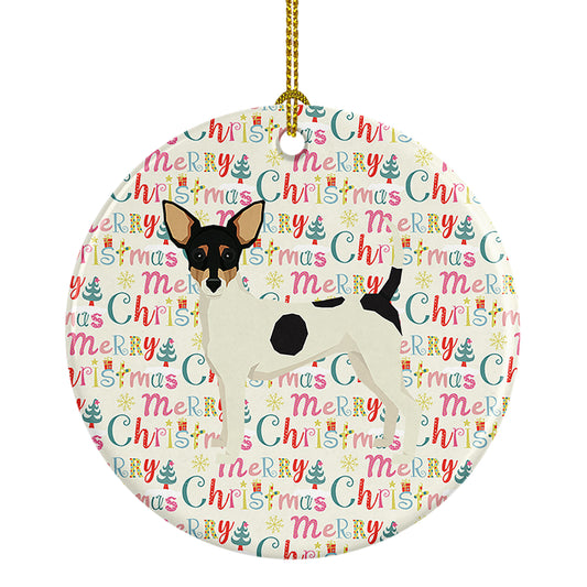 Buy this Toy Fox Terrier Merry Christmas Ceramic Ornament