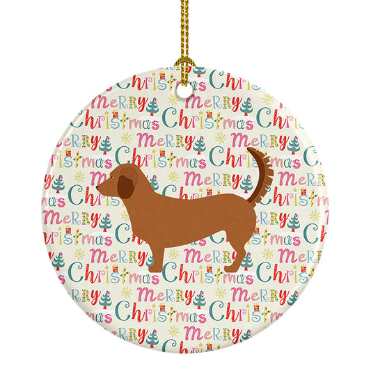 Buy this Alpine Dachsbrake Merry Christmas Ceramic Ornament