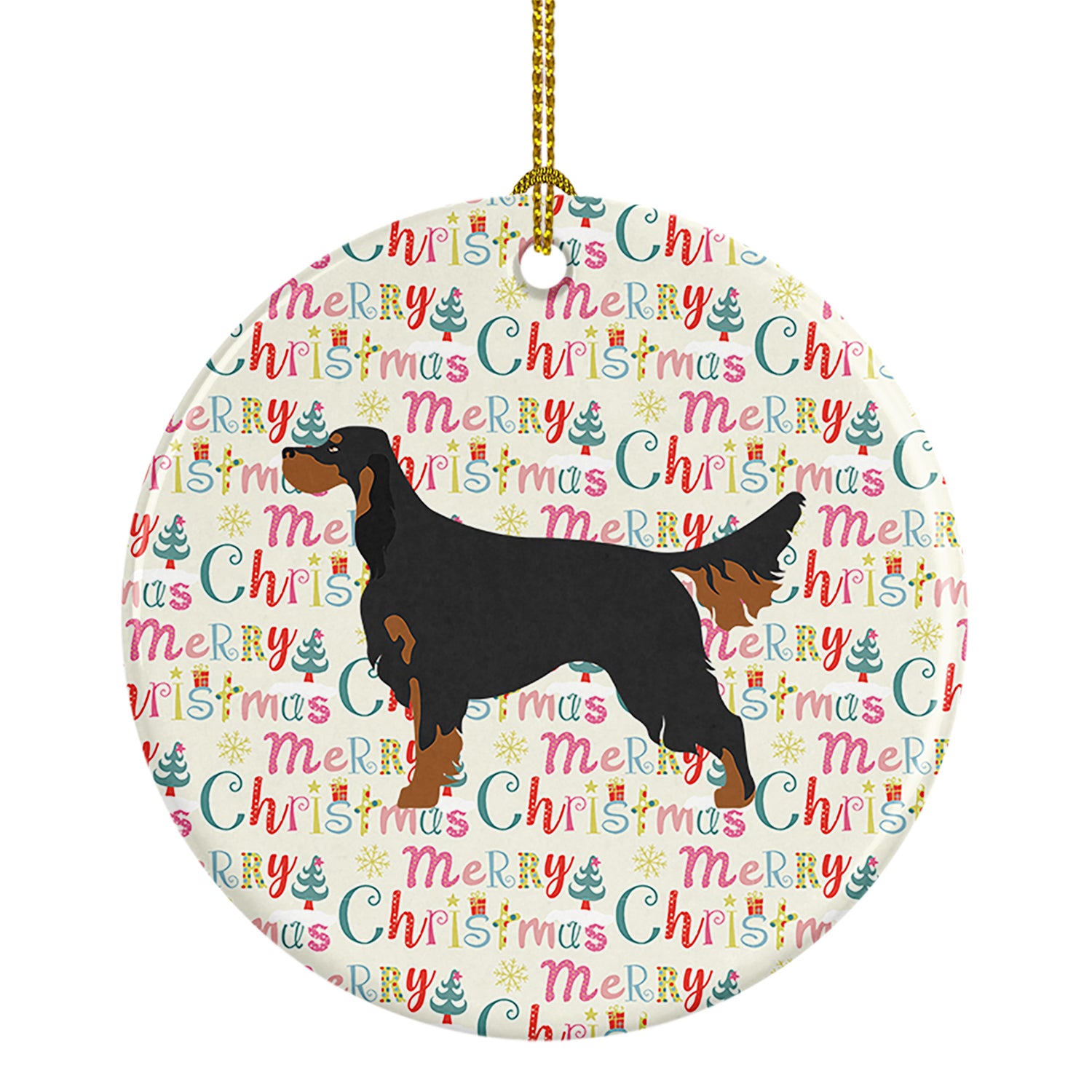 Buy this Gordon Setter Merry Christmas Ceramic Ornament