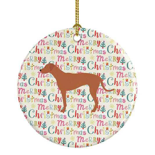 Buy this Rhodesian Ridgeback Merry Christmas Ceramic Ornament