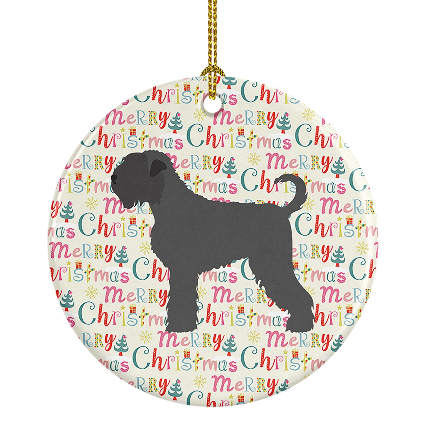 Buy this Black Russian Terrier Merry Christmas Ceramic Ornament