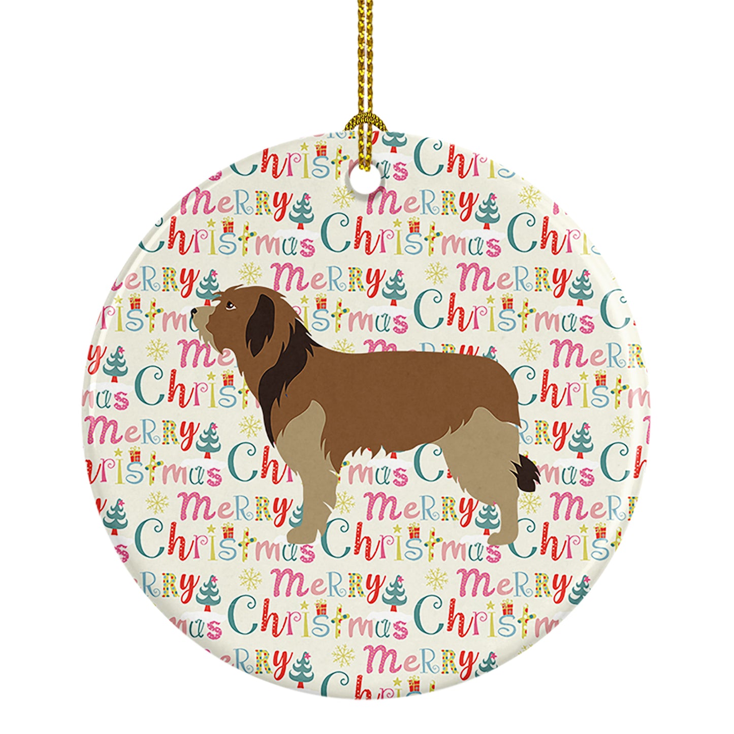 Buy this Catalan Sheepdog Merry Christmas Ceramic Ornament