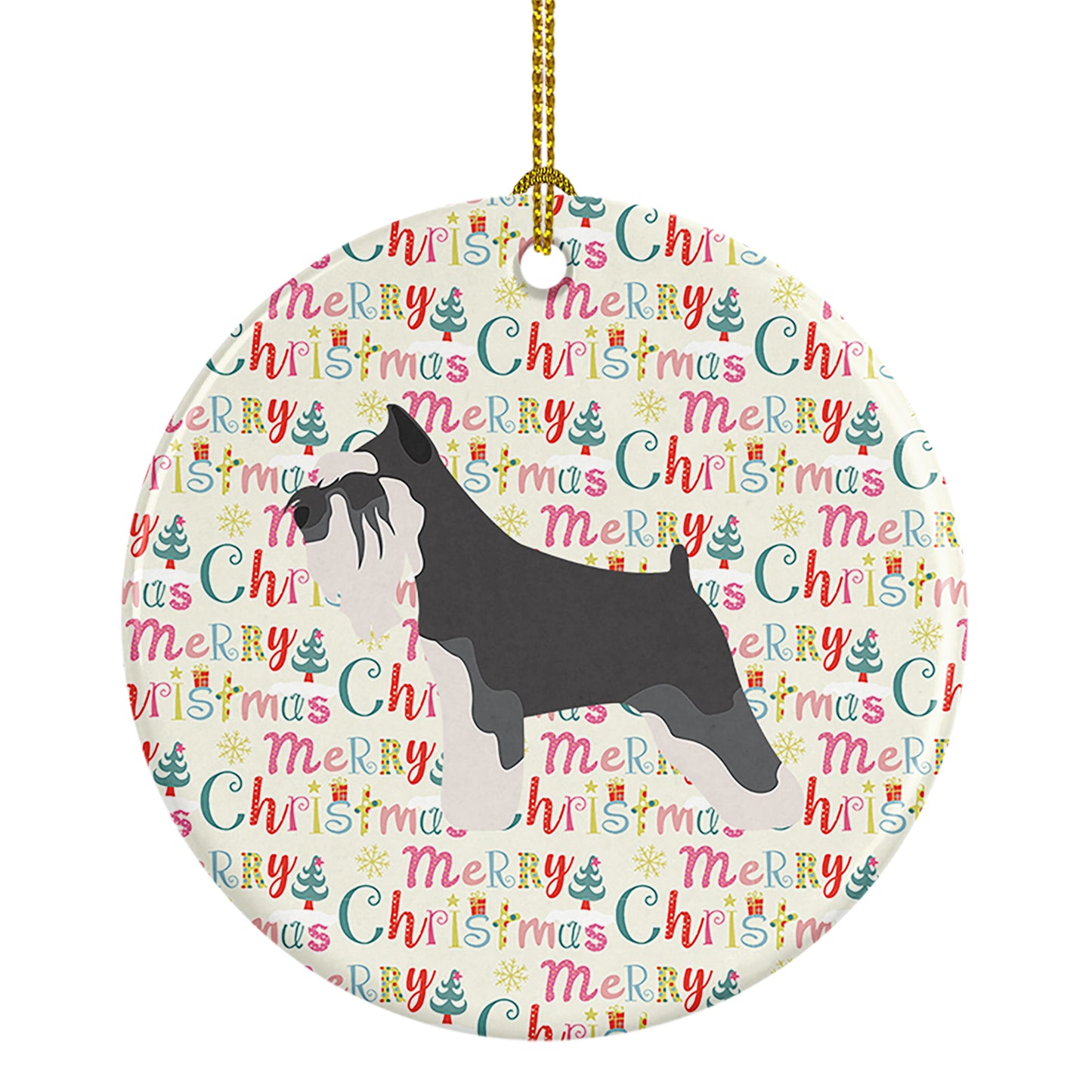 Buy this Miniature Schnauzer Merry Christmas Ceramic Ornament