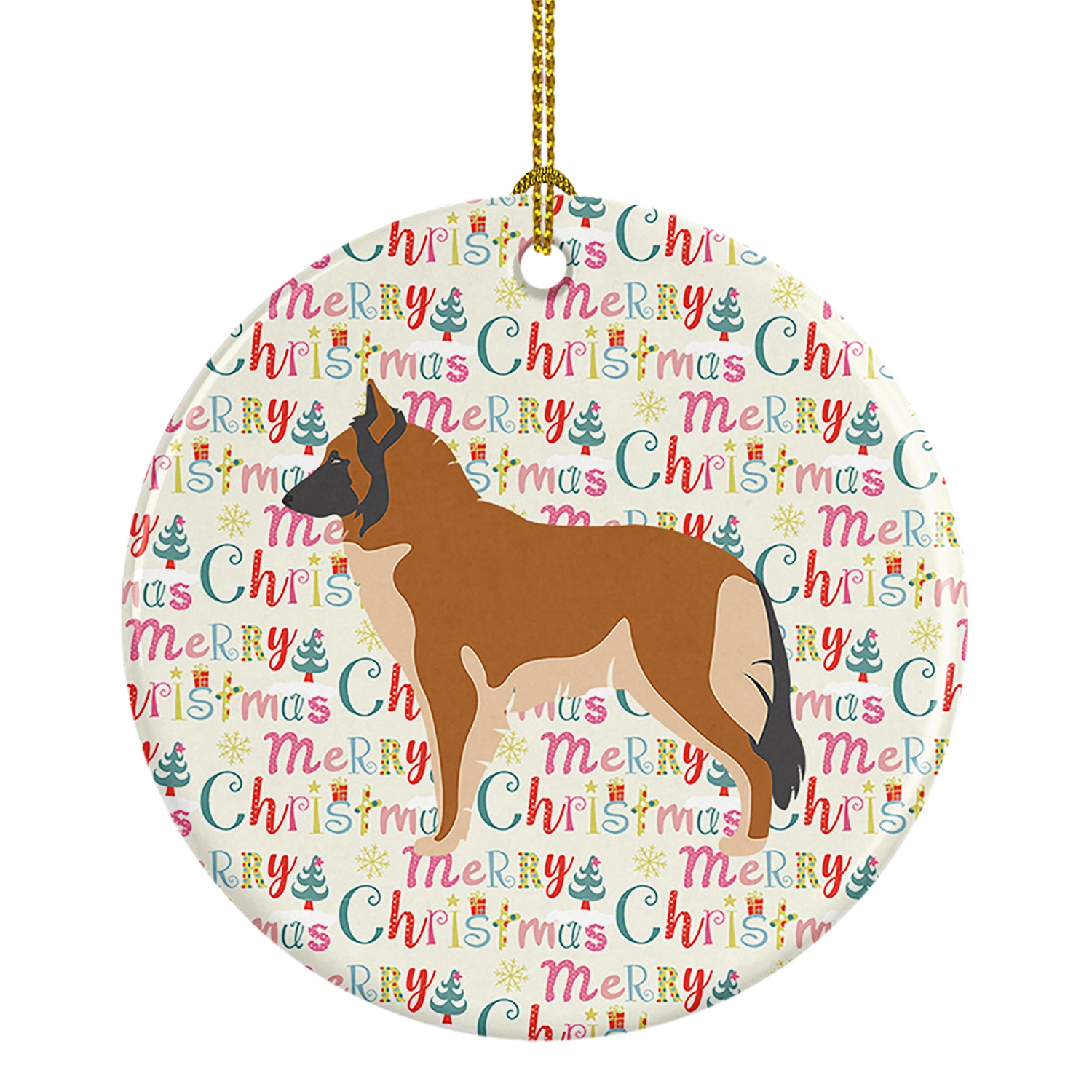 Buy this Belgian Tervuren Merry Christmas Ceramic Ornament