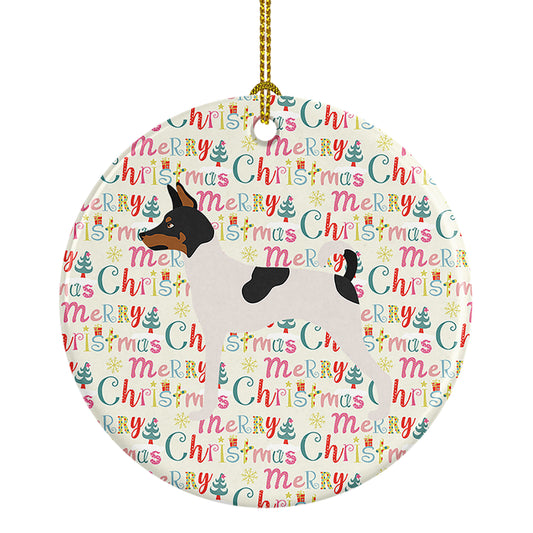 Buy this American Toy Fox Terrier Merry Christmas Ceramic Ornament