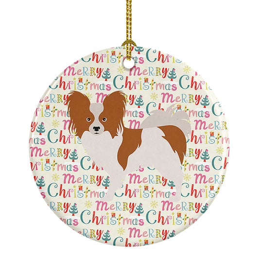 Buy this Papillon Merry Christmas Ceramic Ornament