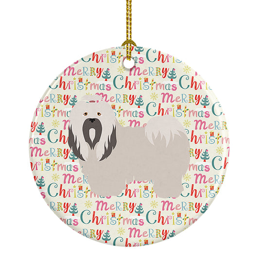 Buy this Lhasa Apso Merry Christmas Ceramic Ornament