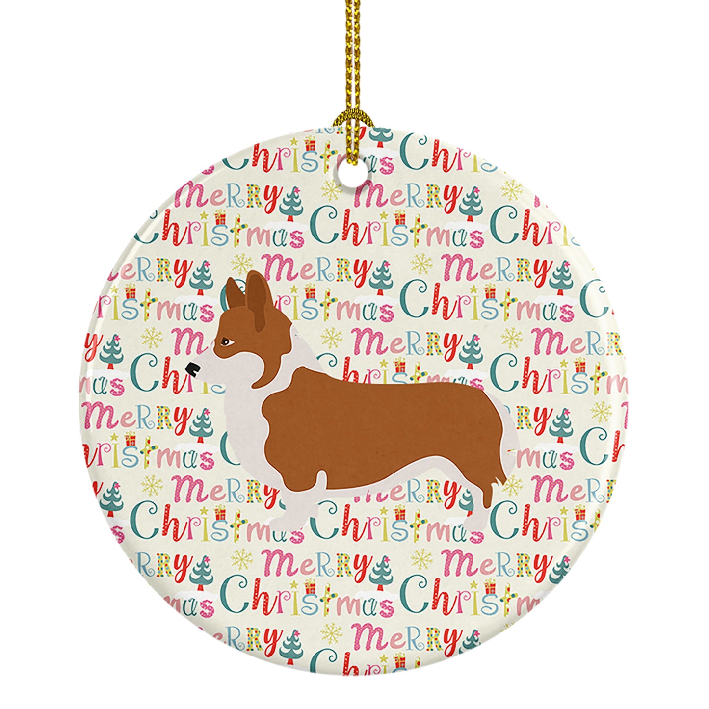 Buy this Pembroke Welsh Corgi Merry Christmas Ceramic Ornament