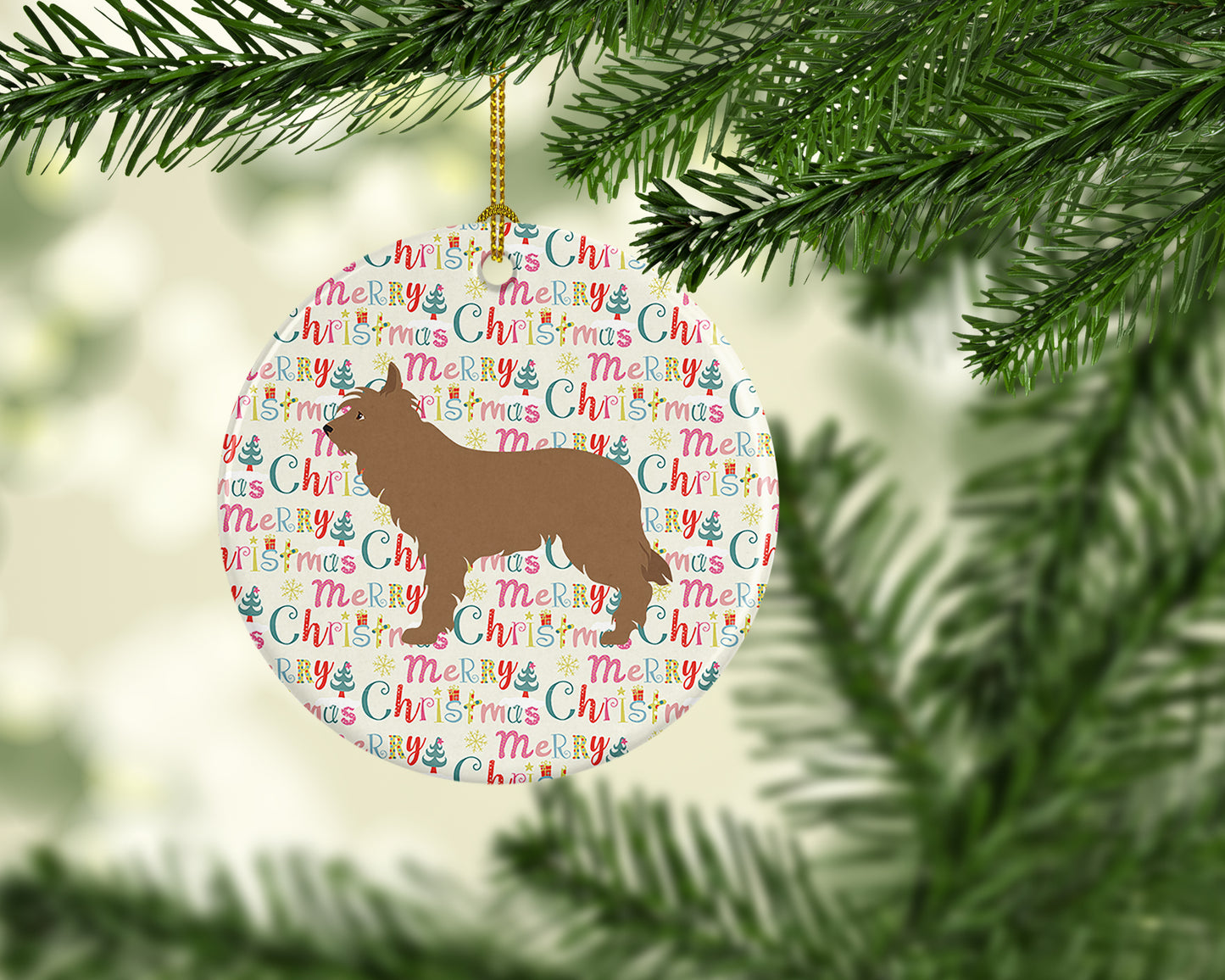 Berger Picard Merry Christmas Ceramic Ornament