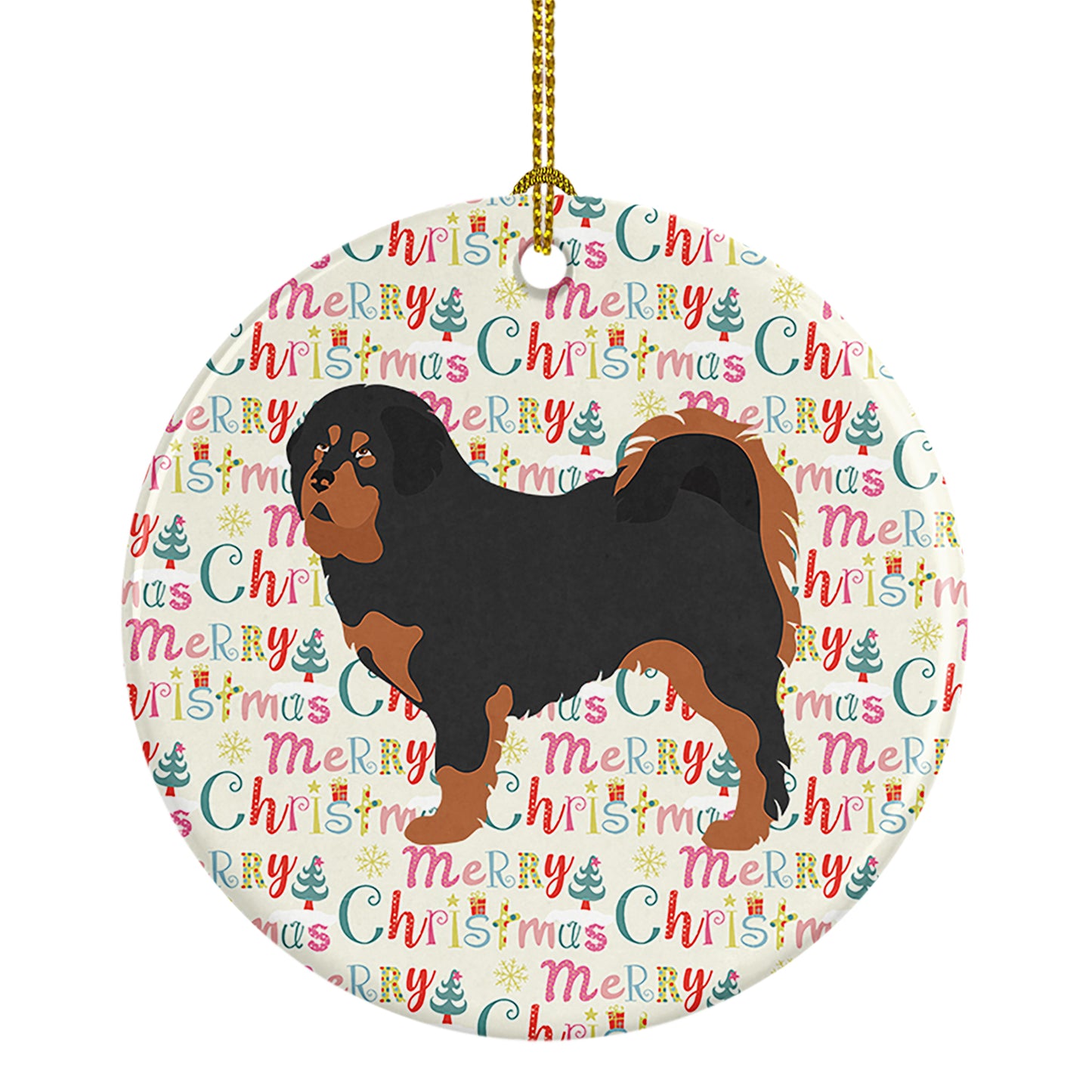 Buy this Tibetan Mastiff Merry Christmas Ceramic Ornament