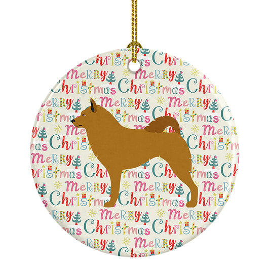 Buy this Finnish Spitz Merry Christmas Ceramic Ornament