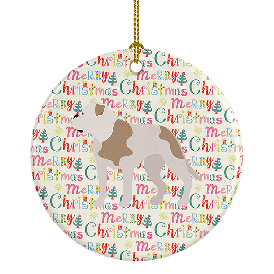 Buy this American Bulldog Merry Christmas Ceramic Ornament