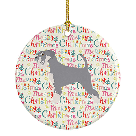 Buy this Schnauzer Merry Christmas Ceramic Ornament