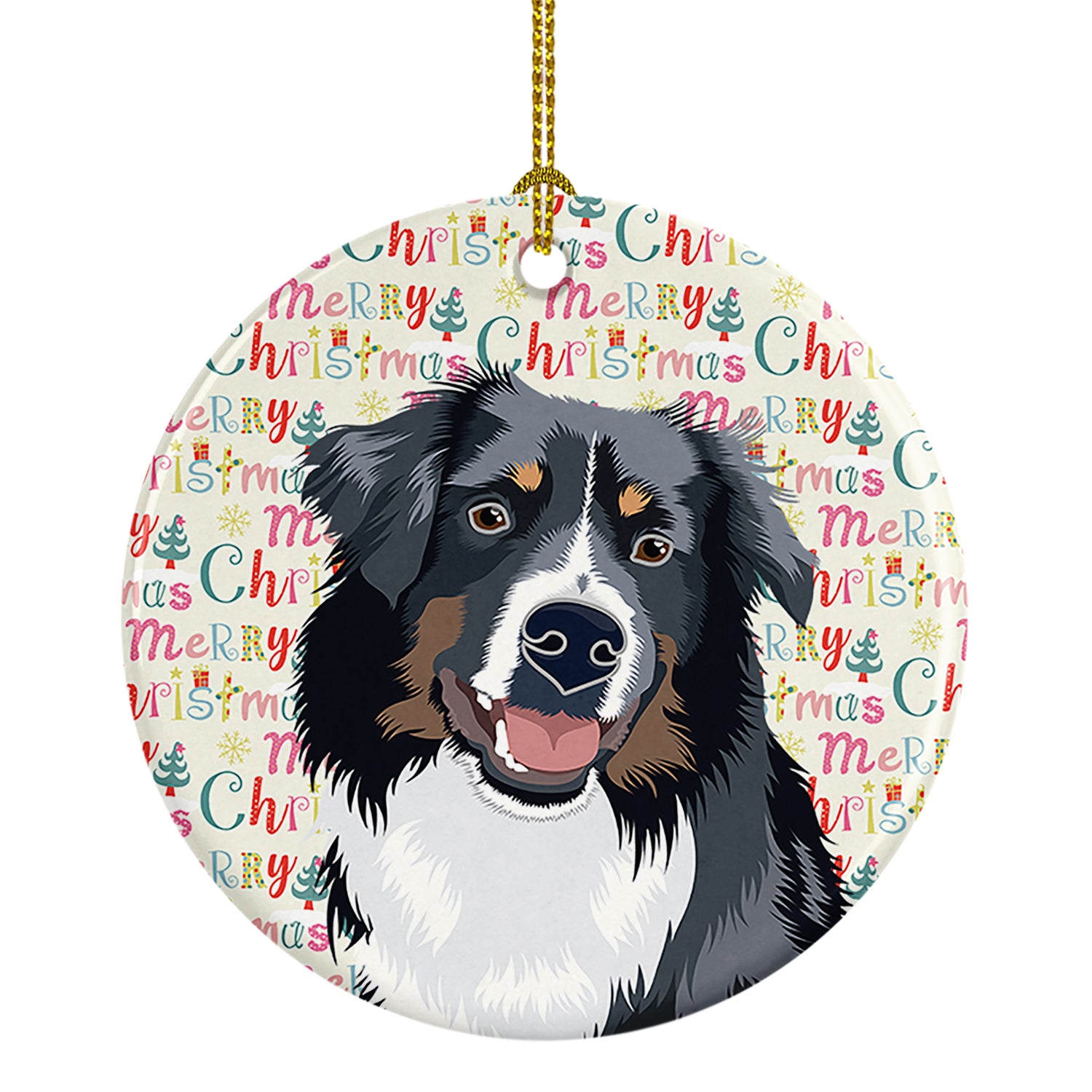 Buy this Australian Shepherd Black Tricolor #1 Christmas Ceramic Ornament