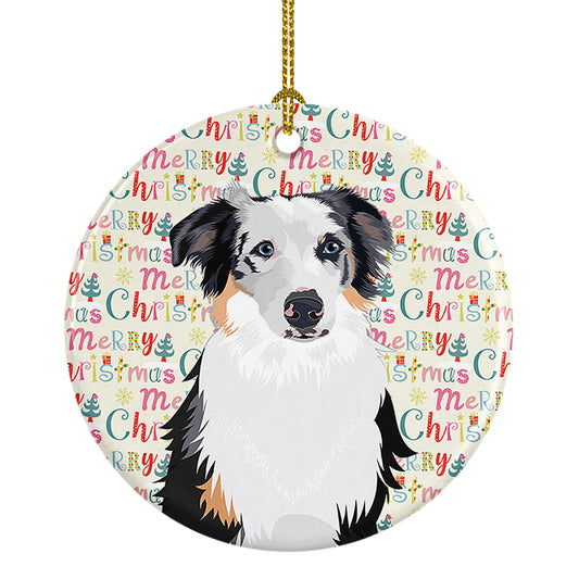 Buy this Australian Shepherd Blue Merle #1 Christmas Ceramic Ornament