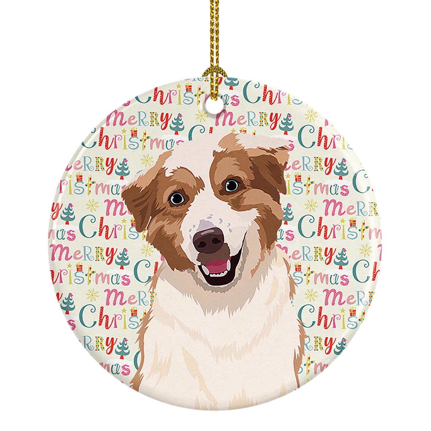 Buy this Australian Shepherd Red and White #1 Christmas Ceramic Ornament