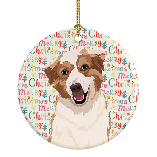 Buy this Australian Shepherd Red and White #1 Christmas Ceramic Ornament