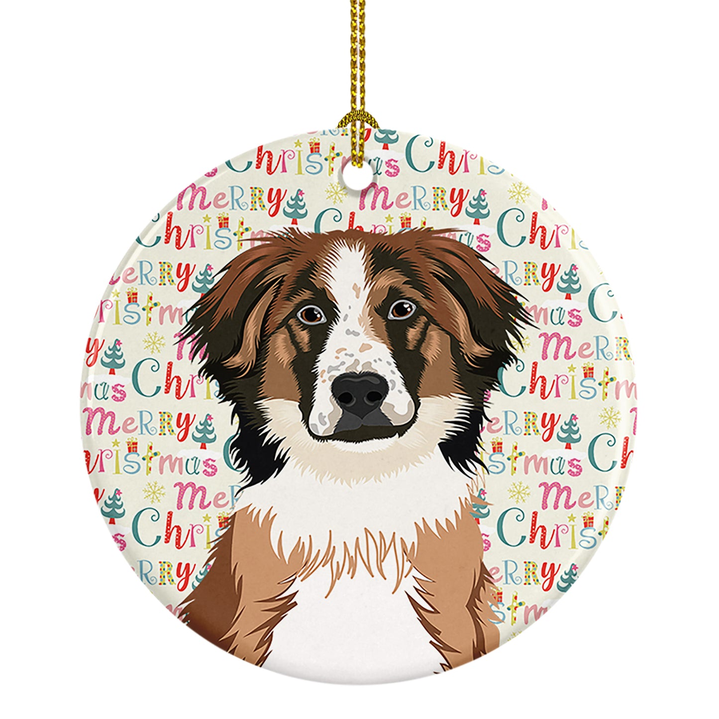 Buy this Australian Shepherd Red Tricolor #1 Christmas Ceramic Ornament