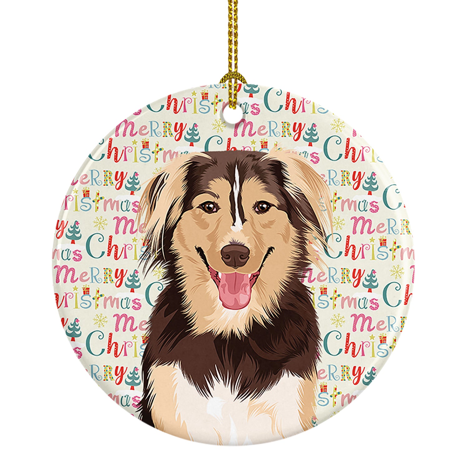 Buy this Australian Shepherd Red Tricolor #3 Christmas Ceramic Ornament