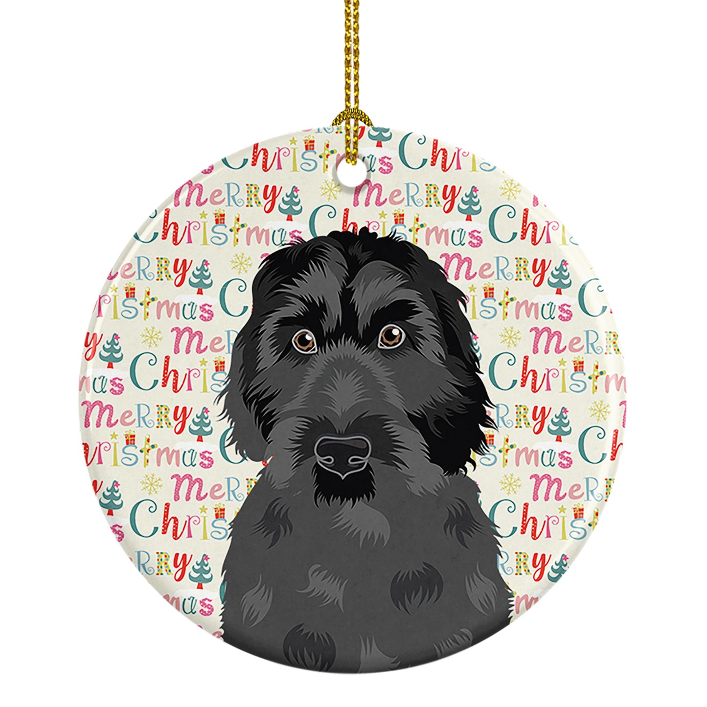 Buy this Doodle Black #3 Christmas Ceramic Ornament