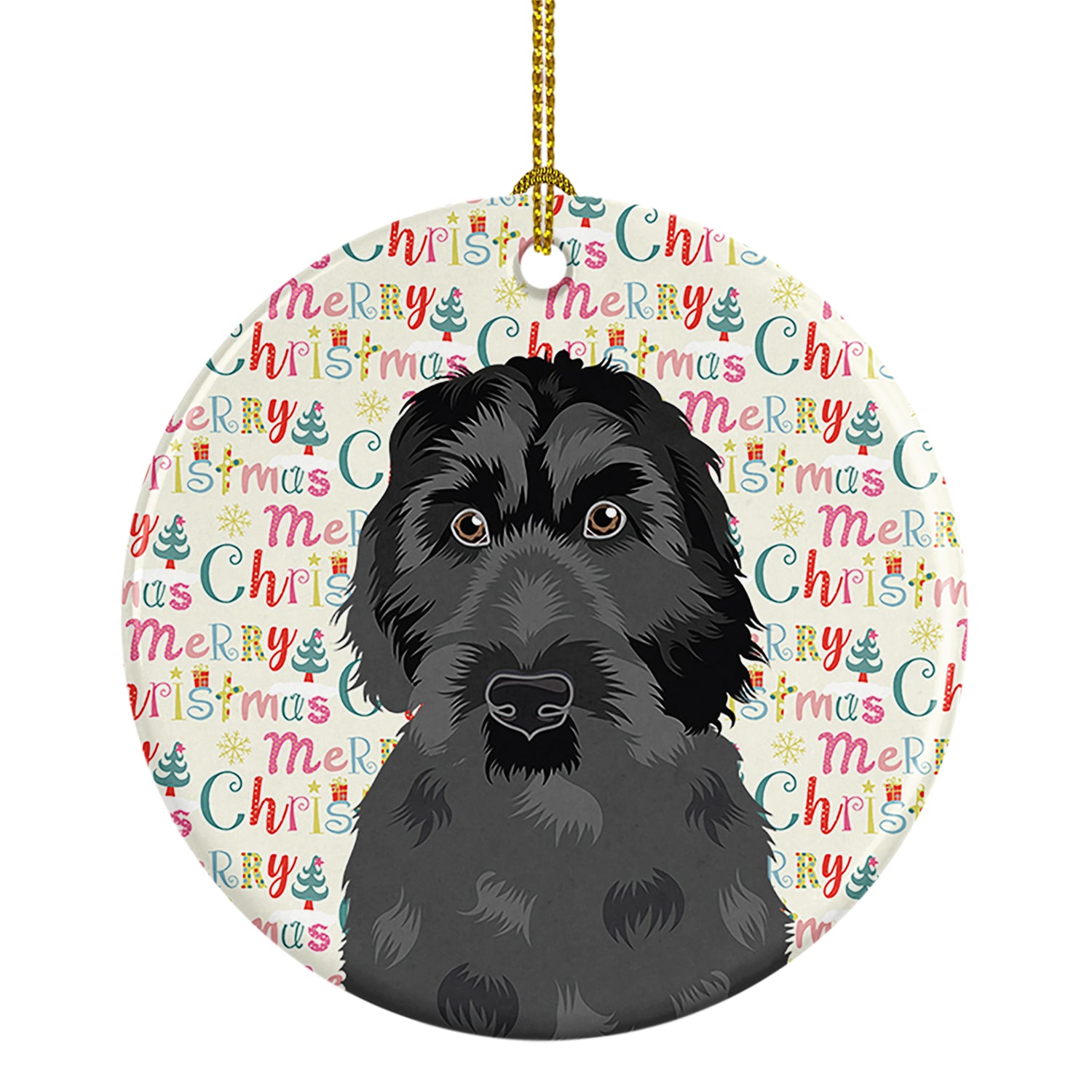 Buy this Doodle Black #3 Christmas Ceramic Ornament