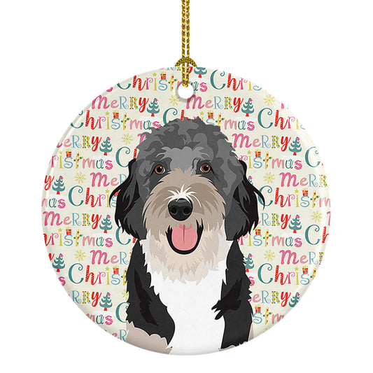 Buy this Doodle Black Tricolor #1 Christmas  Ceramic Ornament
