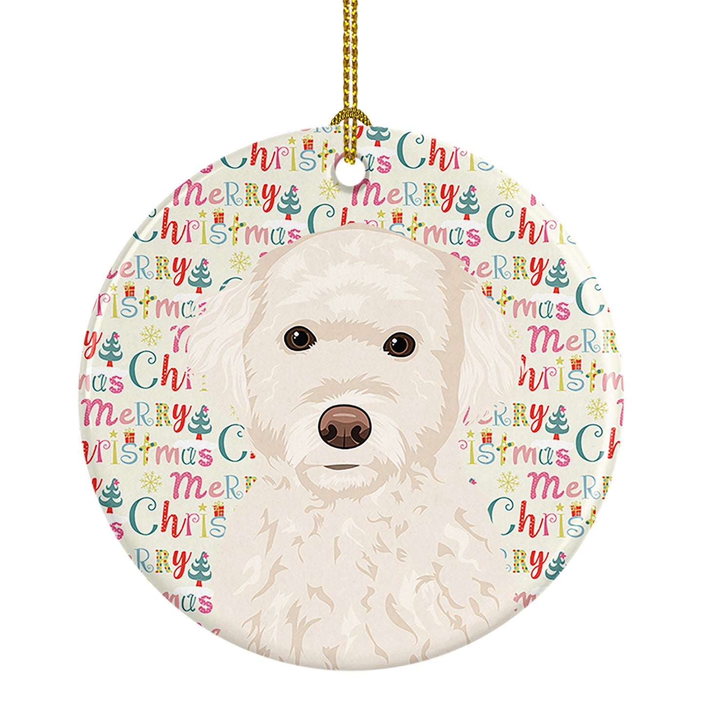 Buy this Doodle Cream #2 Christmas Ceramic Ornament