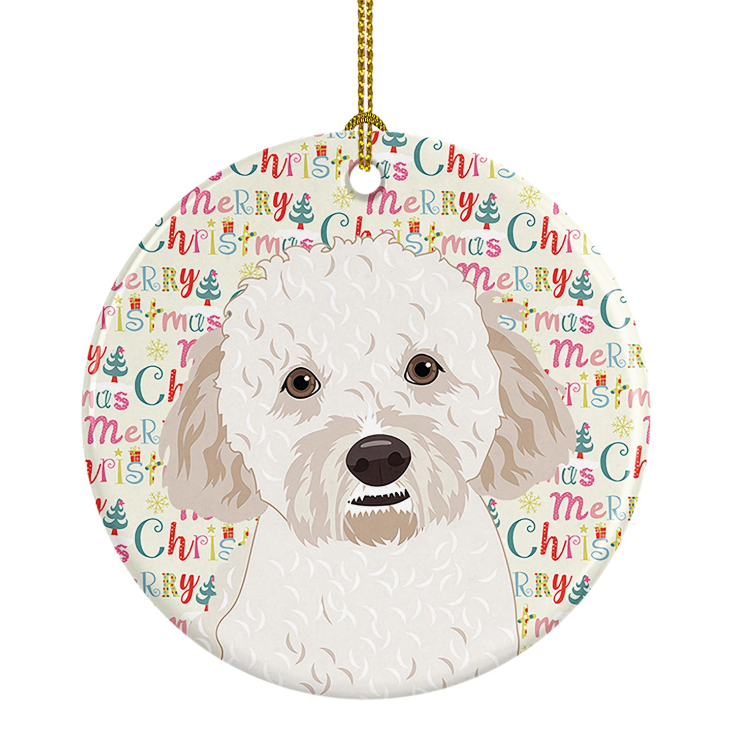 Buy this Doodle Cream #4 Christmas Ceramic Ornament