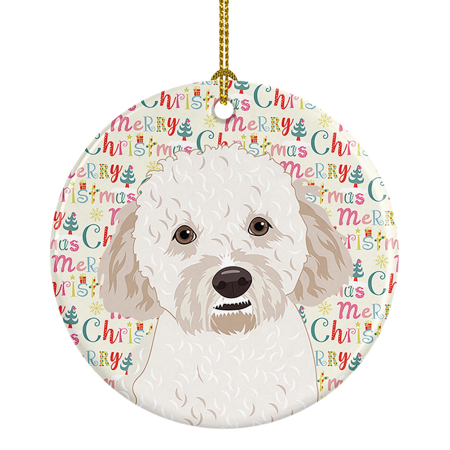 Buy this Doodle Cream #4 Christmas Ceramic Ornament