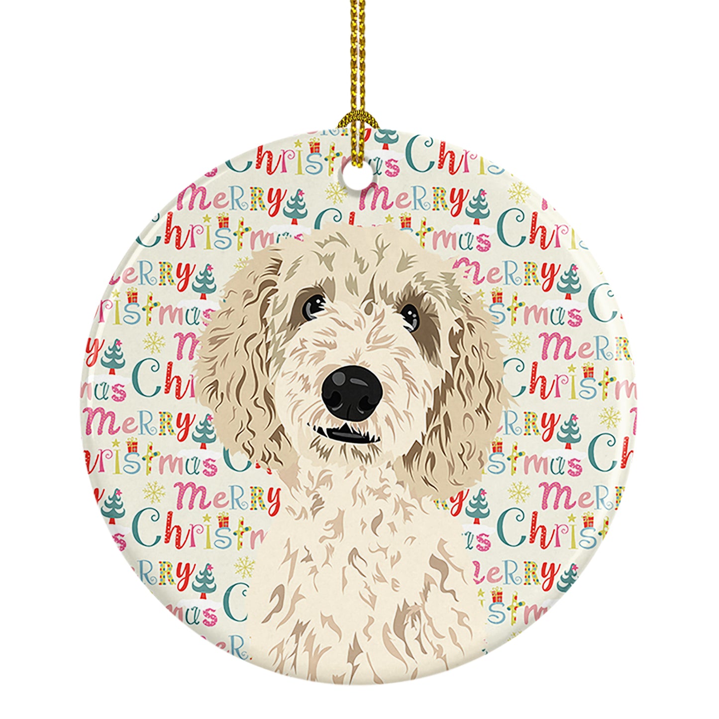Buy this Doodle Cream #7 Christmas Ceramic Ornament