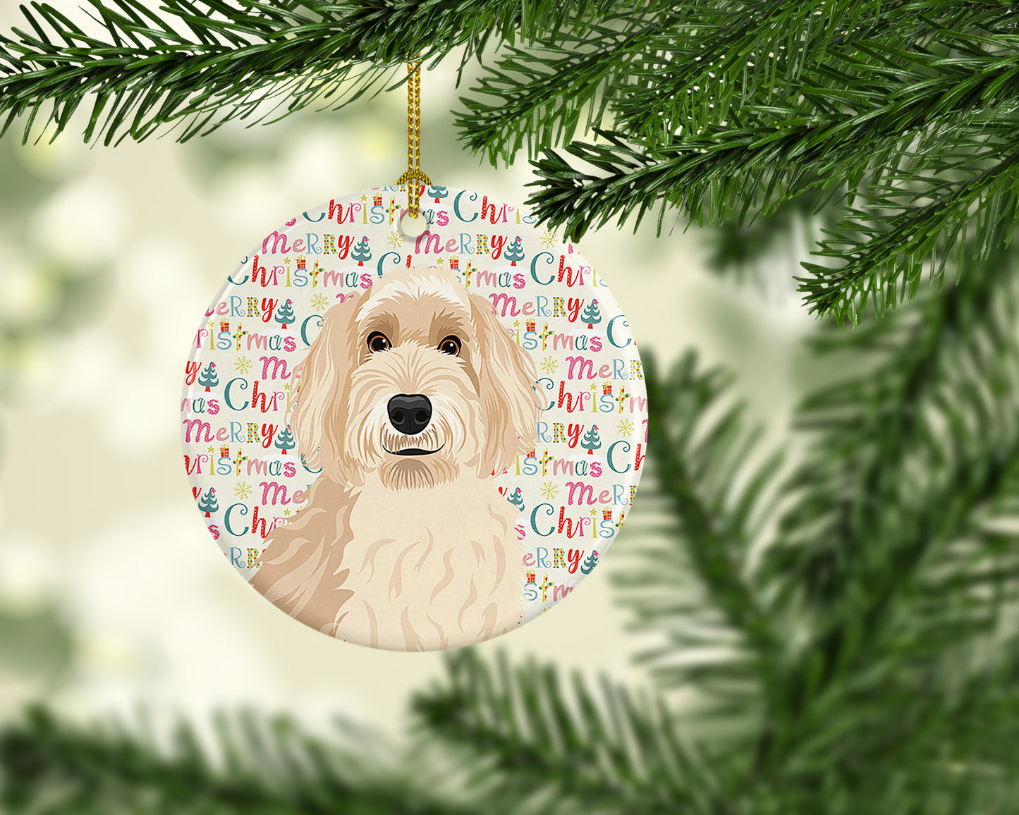 Doodle Fawn #2 Christmas Ceramic Ornament