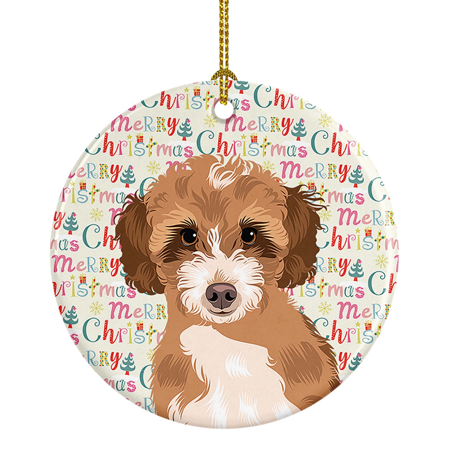 Buy this Doodle Tricolor #2 Christmas Ceramic Ornament