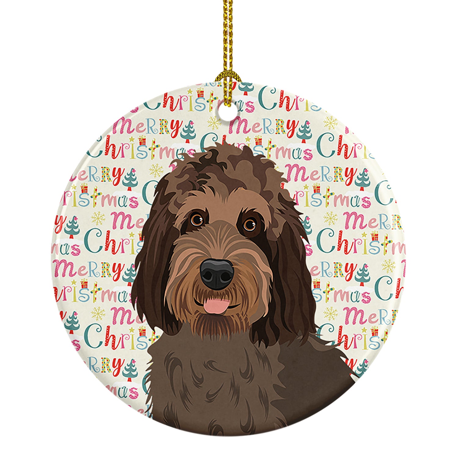 Buy this Doodle Tricolor #3 Christmas Ceramic Ornament