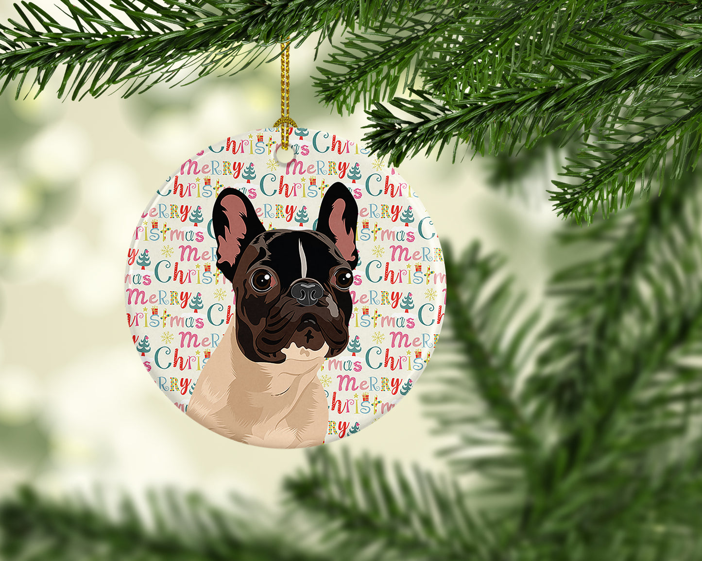 French Bulldog Fawn #3 Christmas Ceramic Ornament