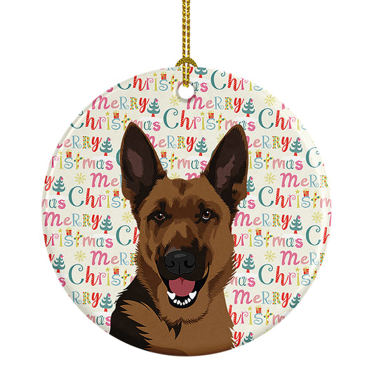 Buy this German Shepherd Black and Tan #2 Christmas Ceramic Ornament