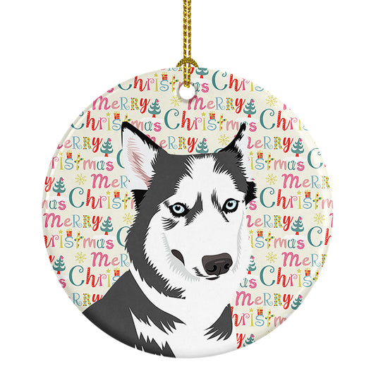 Buy this Siberian Husky Silver and White #2 Christmas Ceramic Ornament