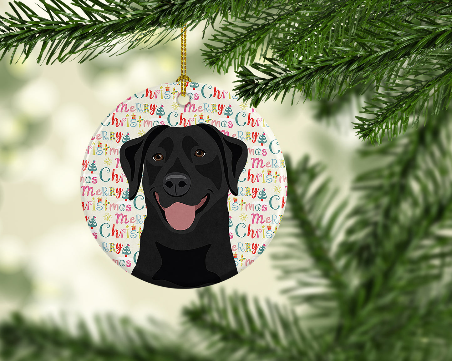 Labrador Retriever Black #1 Christmas Ceramic Ornament