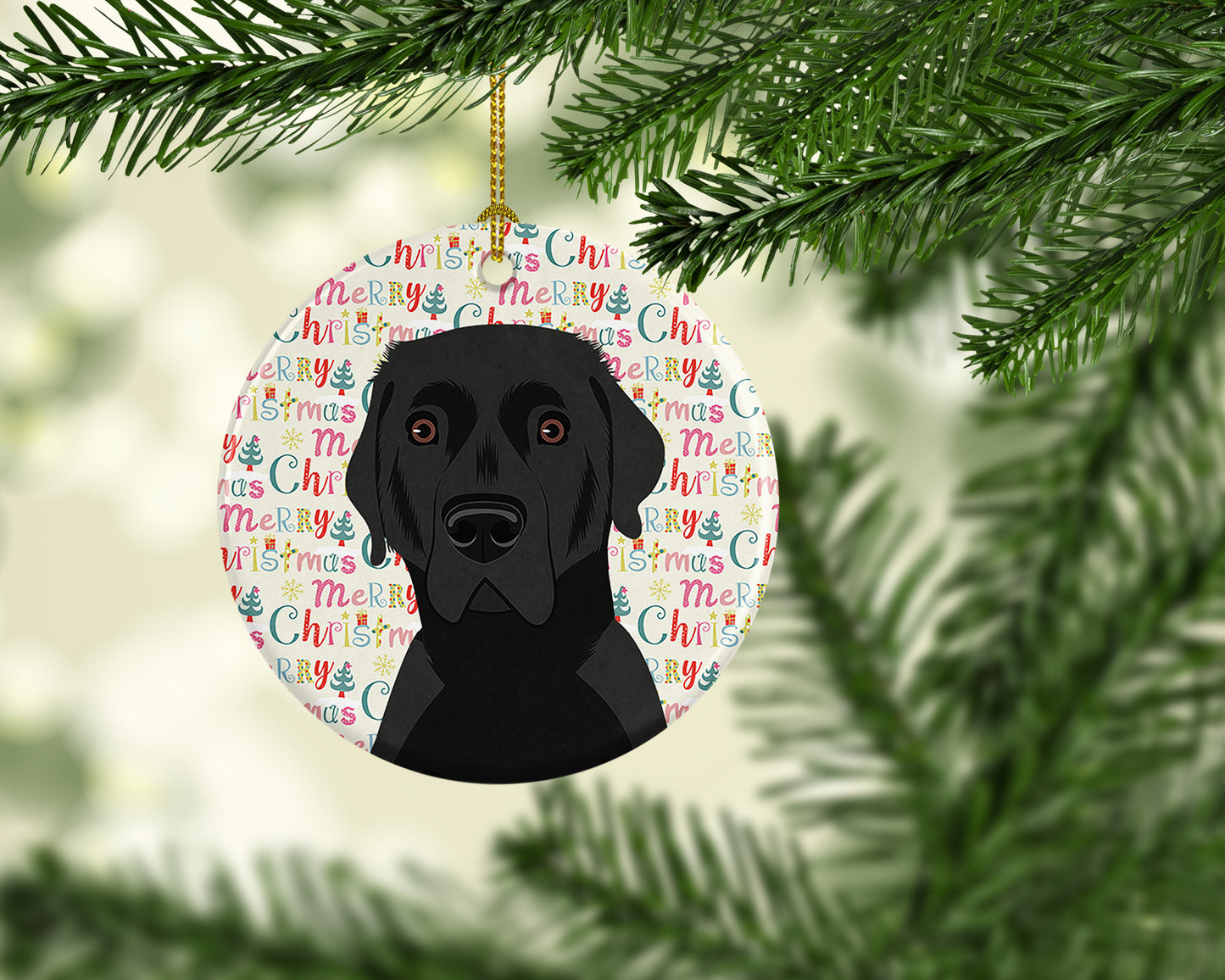 Labrador Retriever Black #2 Christmas Ceramic Ornament