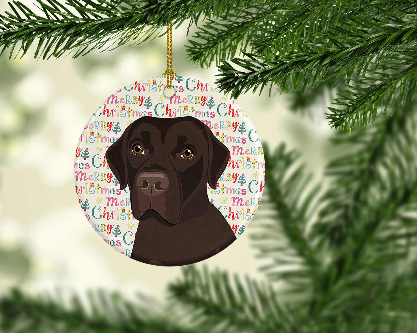 Labrador Retriever Chocolate #1 Christmas Ceramic Ornament