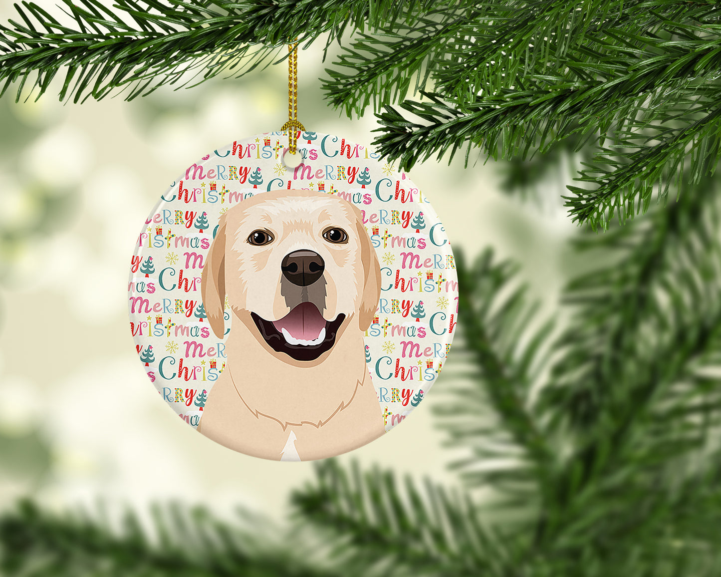 Labrador Retriever Yellow #2 Christmas Ceramic Ornament