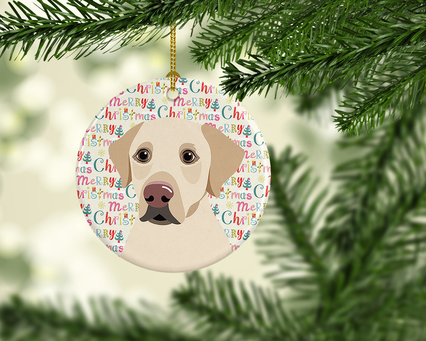 Labrador Retriever Yellow #3 Christmas Ceramic Ornament