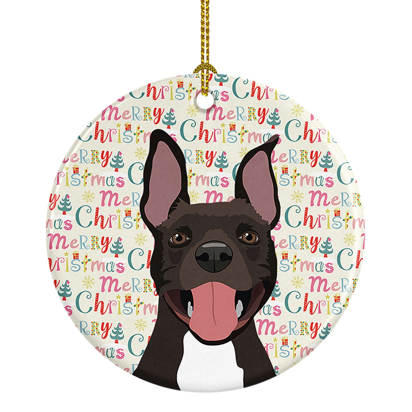 Buy this Pit Bull Black #4 Christmas Ceramic Ornament