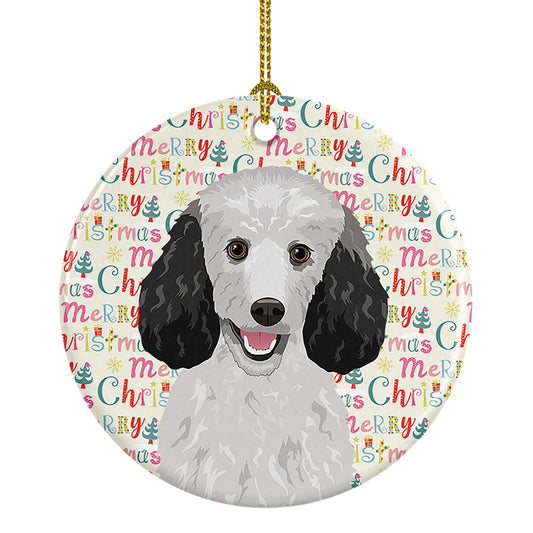 Buy this Poodle Standard Silver Christmas Ceramic Ornament