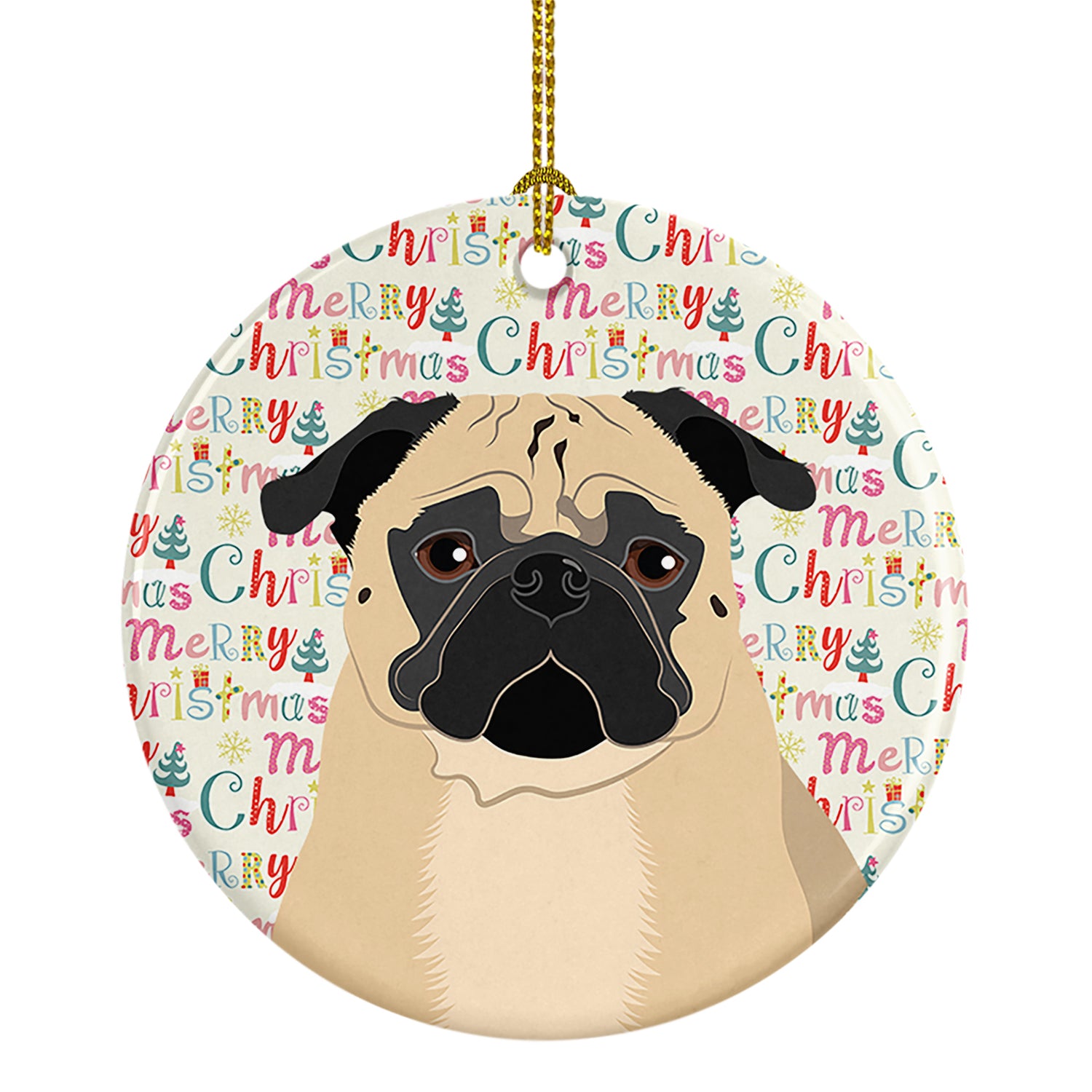 Buy this Pug Fawn #1 Christmas Ceramic Ornament