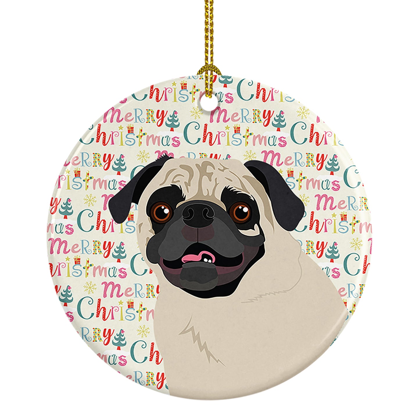 Buy this Pug Fawn #2 Christmas Ceramic Ornament