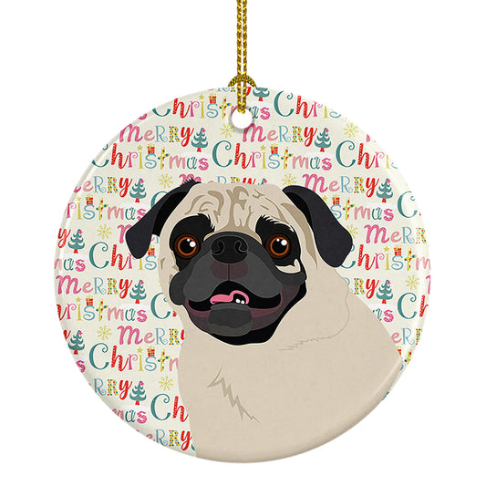 Buy this Pug Fawn #2 Christmas Ceramic Ornament