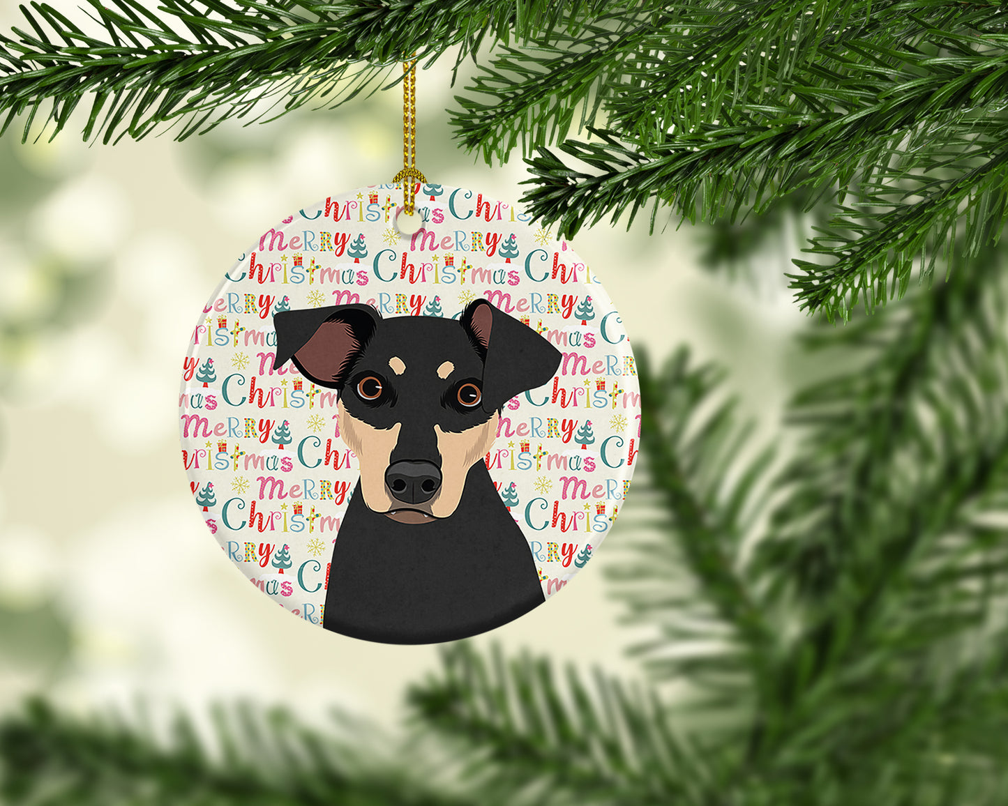 Rottweiler Black and Tan #3 Christmas Ceramic Ornament