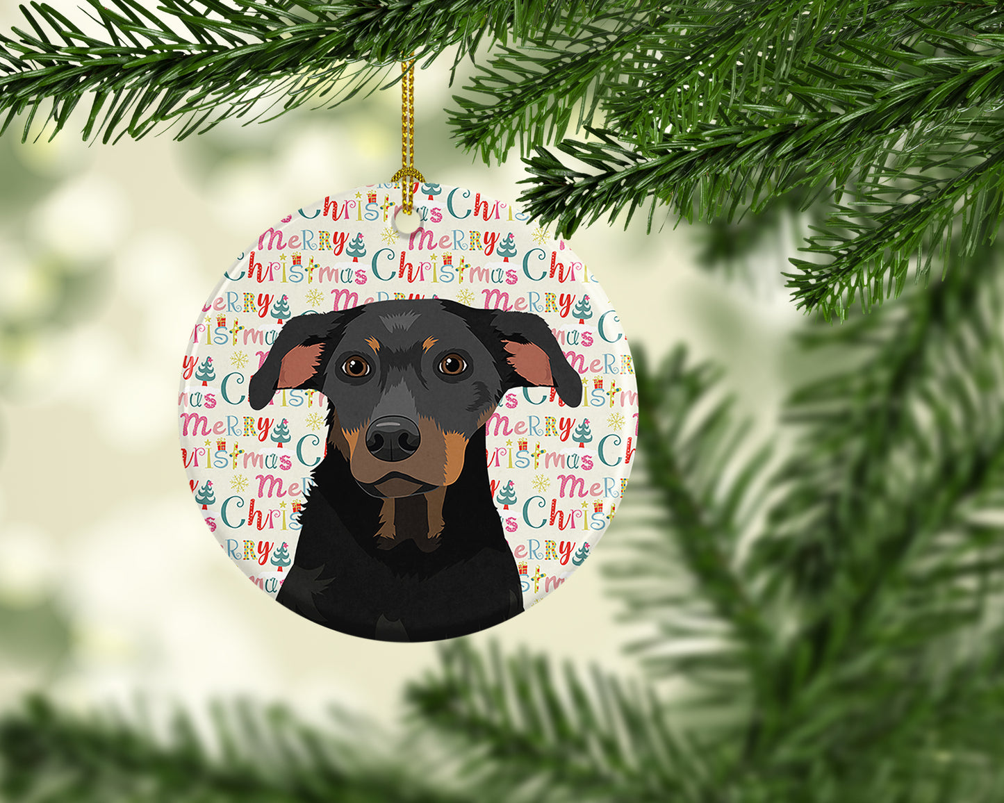 Rottweiler Black and Tan #5 Christmas Ceramic Ornament